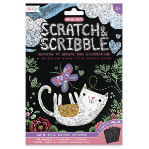 Ooly Scratch and Scribble Mini Scratch Art Kit - Cutie Cats