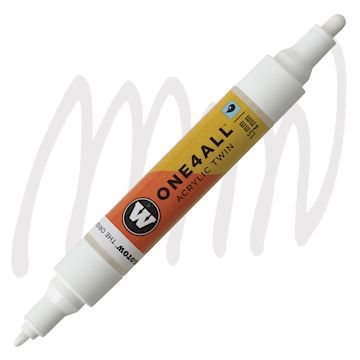 Open in modal - Molotow One4All Acrylic Twin Marker - Signal White marker and swatch