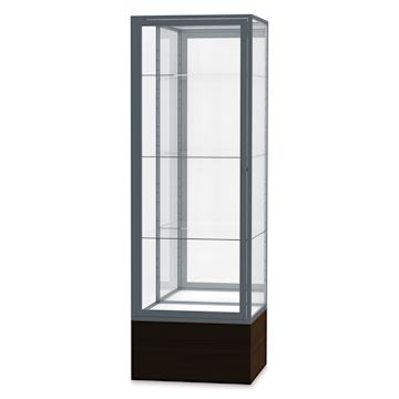 Open in modal - Waddell Keepsake Series Display Case - 24" x 72" x 24", Walnut/Satin, Mirror Back
