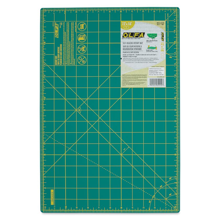 Olfa SelfHealing Rotary Cutting Mat Green, 12" x 18" BLICK Art Materials
