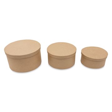 Open in modal - Paper Mache Box Set - Round, Set of 3
