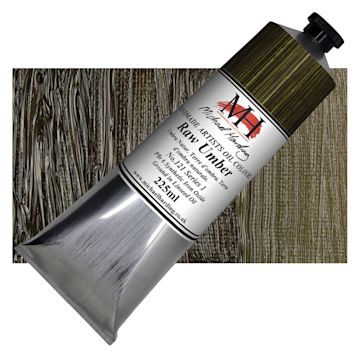 Open in modal - Michael Harding Artists Oil Paint - Raw Umber, 225 ml tube and swatch