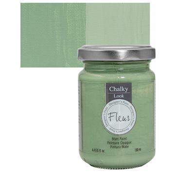 Open in modal - Fleur Chalky Look Paint - Welcome Green, 4.4 oz jar and swatch