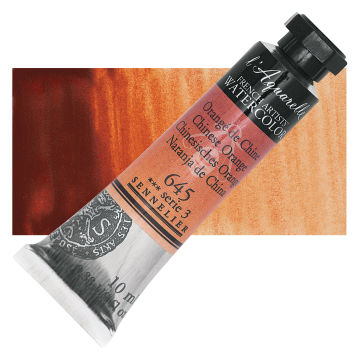Sennelier French Artists' Watercolor - Chinese Orange, 10 ml Tube