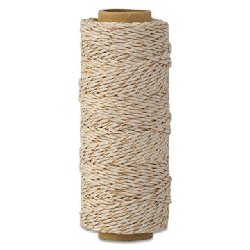Open in modal - Hemptique Hemp Cord Spools - Front of single Natural with Metallic Copper spool of Hemp cord