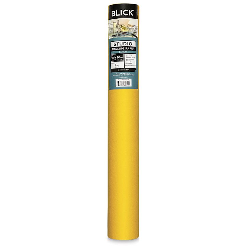 Blick Studio Tracing Paper Roll 18" x 50 yds, Canary BLICK Art