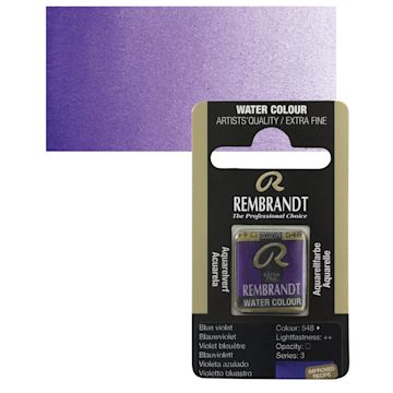 Open in modal - Rembrandt Watercolor Half Pan - Blue Violet pan and swatch