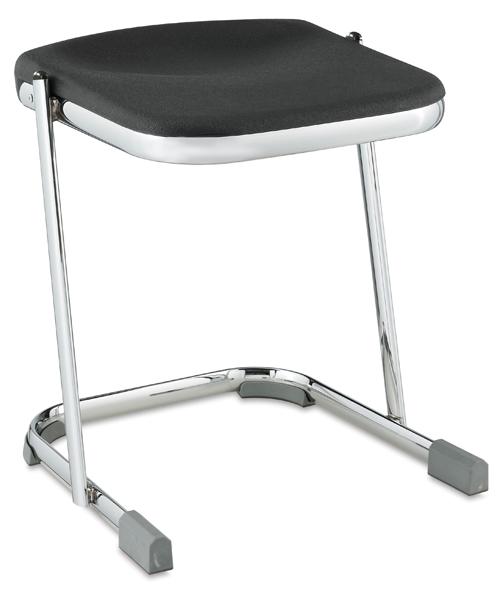 Pemberly Row Elephant Z-Stool 22 Inch - Ergonomic Metal Stool In Black/Chrome For Studio