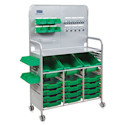 Gratnells Makerspace Cart - Silver with Grass Green