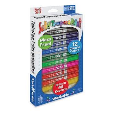 Open in modal - Kwik Stix Tempera Paint -Thin Stix, Classic Colors, Set of 12 (Front of packaging)