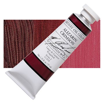 Open in modal - M. Graham Artists' Oil Color - Alizarin Crimson, 37 ml tube and swatch
