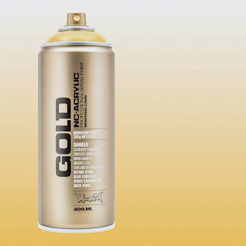 Open in modal - Montana Gold Acrylic Professional Spray Paint - Transparent Yellow Cab, 400 ml (Spray can with color swatch)