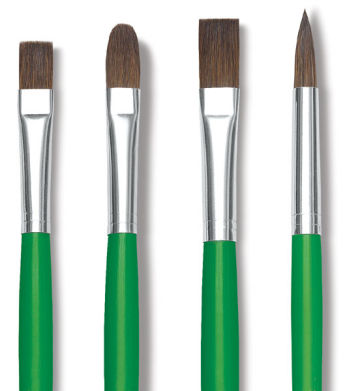Blick Economy Sable Brushes - 4 styles of Brushes upright