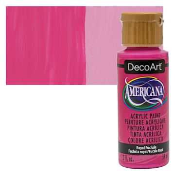 Open in modal - DecoArt Americana Acrylic Paint - Royal Fuschia, 2 oz bottle and swatch
