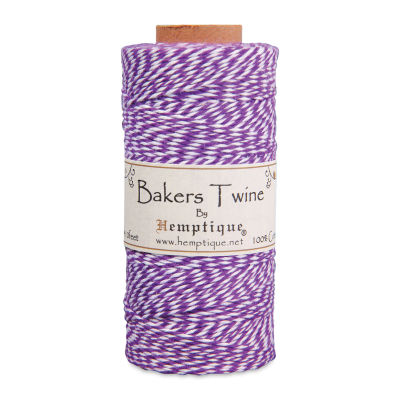 Hemptique Bakers Twine - Purple and White, Single Spool