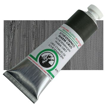 Open in modal - Old Holland Classic Oil Color - Scheveningen Warm Gray, 40 ml tube and swatch
