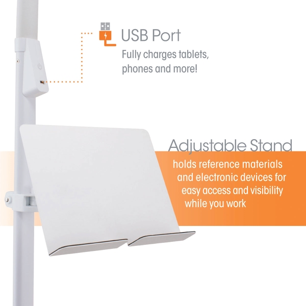 Ottlite Dual Shade Led Floor Lamp With Usb Charging Station