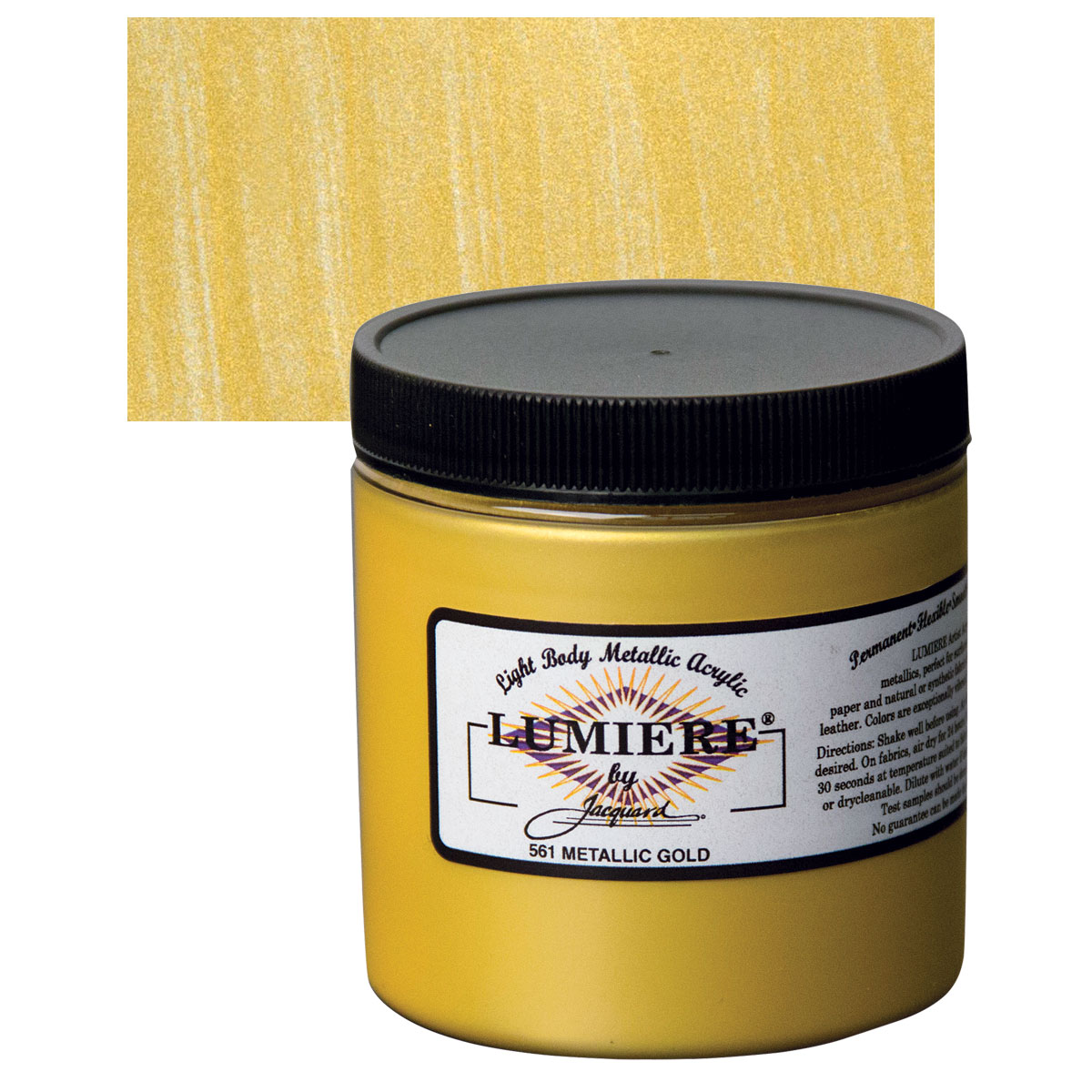 Jacquard Lumiere Acrylic - Metallic Gold, 8 oz Jar | BLICK Art Materials