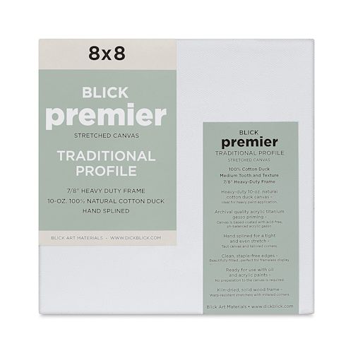 Blick Premier Stretched Cotton Canvas - Traditional Profile, Splined, 8 ...