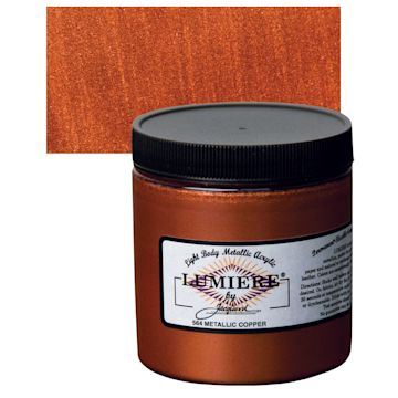 Open in modal - Jacquard Lumiere Acrylic - Metallic Copper, 8 oz Jar and swatch