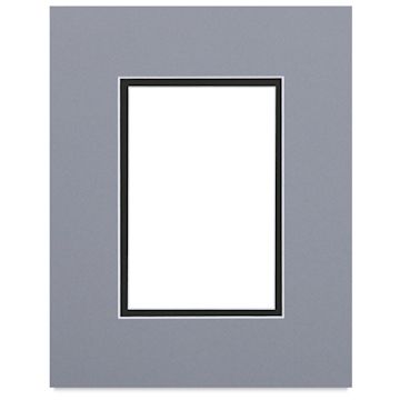 Open in modal - Blick Double Mat - Bar Harbor Gray / Smooth Black, 8" x 10" (4" x 6" opening)