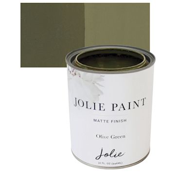 Open in modal - Jolie Matte Finish Paint - Olive Green, Quart and swatch
