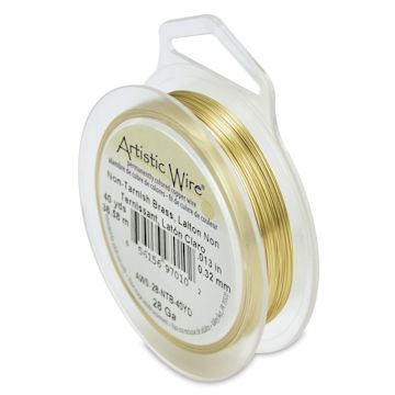 Open in modal - Artistic Wire Aluminum Craft Wire - Brass, Tarnish Resistant, 28 Gauge, 120 ft