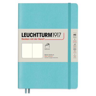 Leuchtturm1917 Blank Softcover Notebook - Aquamarine, 5-3/4" x 8-1/4"