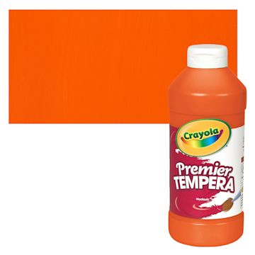 Open in modal - Crayola Premier Tempera - Orange, 16 oz bottle and swatch