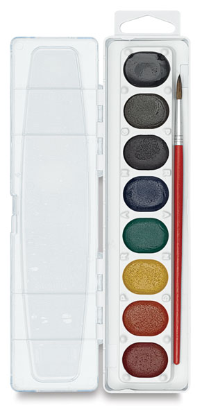 PRANG WASHABLE OVAL WATERCOLOR 8 PIECE GLITTER SET - 072067805157