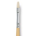 Escoda Clasico Chungking White Bristle Brush - Short Filbert, Long Handle, Size 6