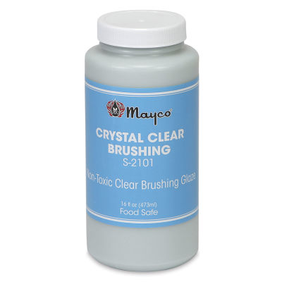 Mayco Crystal Clear Brushing Glaze - Front view of 16 oz bottle