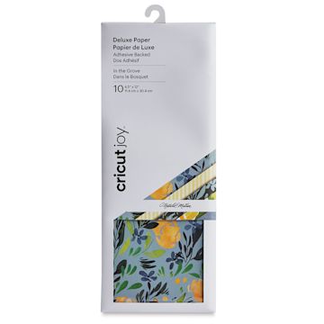 Open in modal - Cricut Joy Adhesive-Backed Deluxe Paper - In the Grove, 4-1/2” x 12”, Package of 10, Sheets (In packaging)
