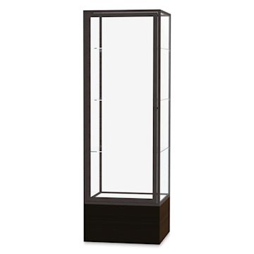Open in modal - Waddell Keepsake Series Display Case - 24" x 72" x 24", Walnut/Dark Bronze, Clear Back
