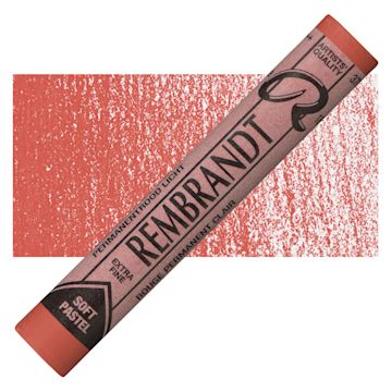 Open in modal - Rembrandt Soft Pastel - Permanent Red Light 370.7 pastel and swatch