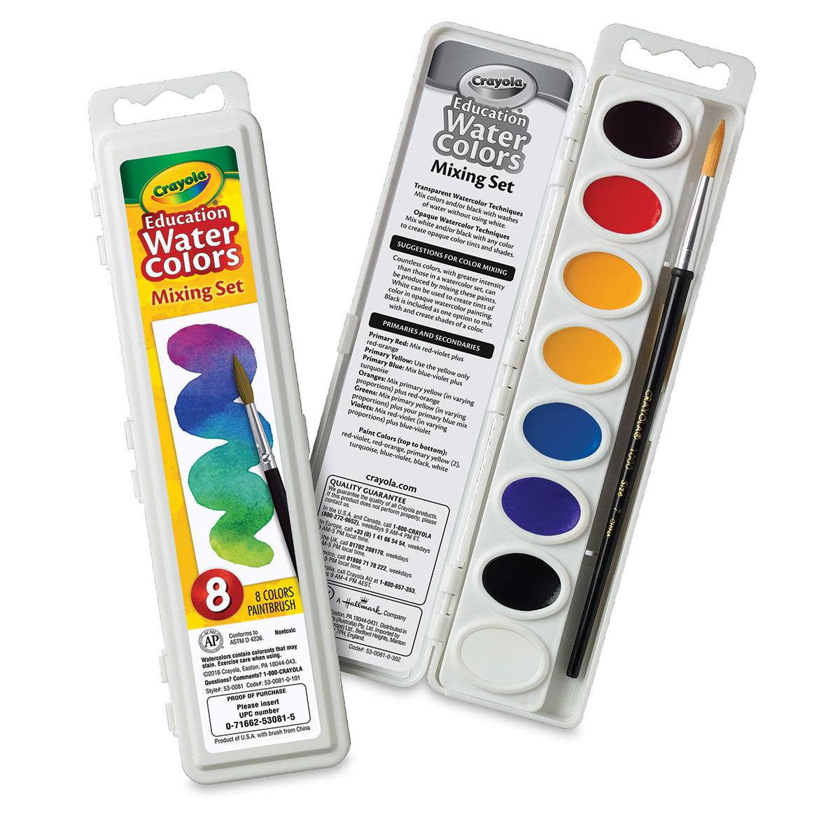Crayola® 8 Color Educational Watercolor Set