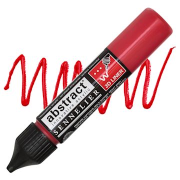 Open in modal - Sennelier Abstract 3D Liner - Cadmium Red Light Hue, 27 ml bottle and swatch