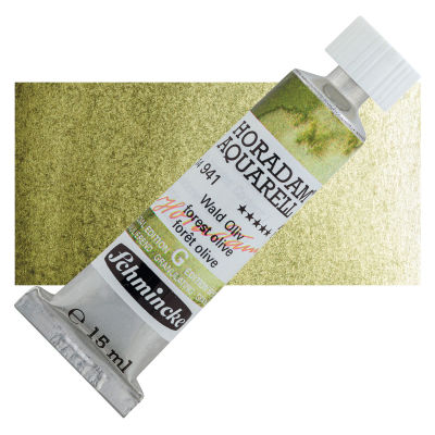 Schmincke Horadam Aquarell Artist Watercolor - Forest Olive, 15 ml, Tube with Swatch