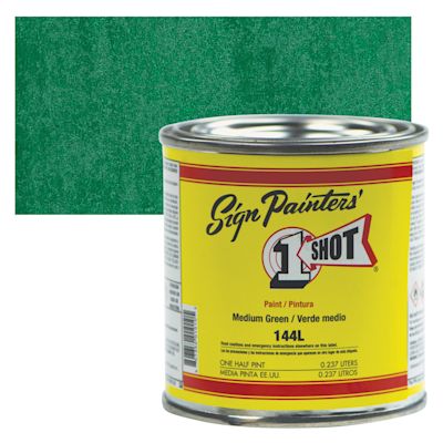 1-Shot Lettering Enamel - Medium Green, 8 oz | BLICK Art Materials