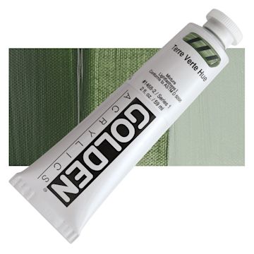Open in modal - Golden Heavy Body Artist Acrylic - Terre Verte Historic Hue, 2 oz Tube and swatch