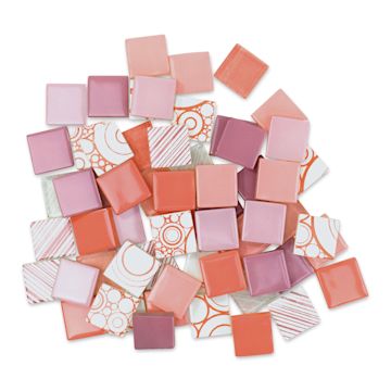 Open in modal - Mosaic Mercantile Patchwork Tiles - Pink/Coral, 1 lb