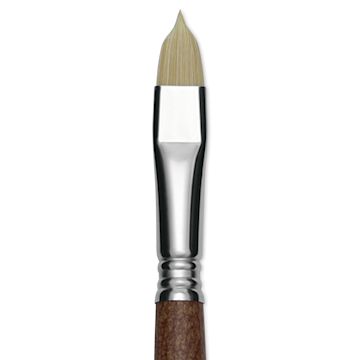 Open in modal - Escoda Futura Synthetic Bristle Brush - Series 5410, Short Filbert, Size 12, Long Handle, close-up
