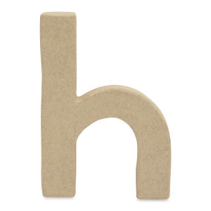 DecoPatch Paper Mache Small Kraft Letter - H, Lowercase, 3-2/5" W x 5" H x 1/2" D