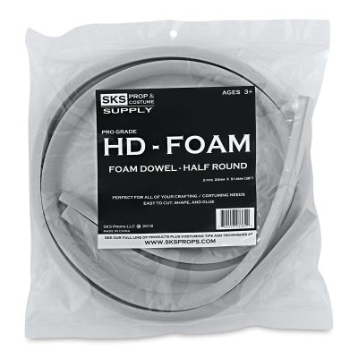 SKS Props HD-Foam Dowels, Pkg of 2 - Half Round, 20 mm