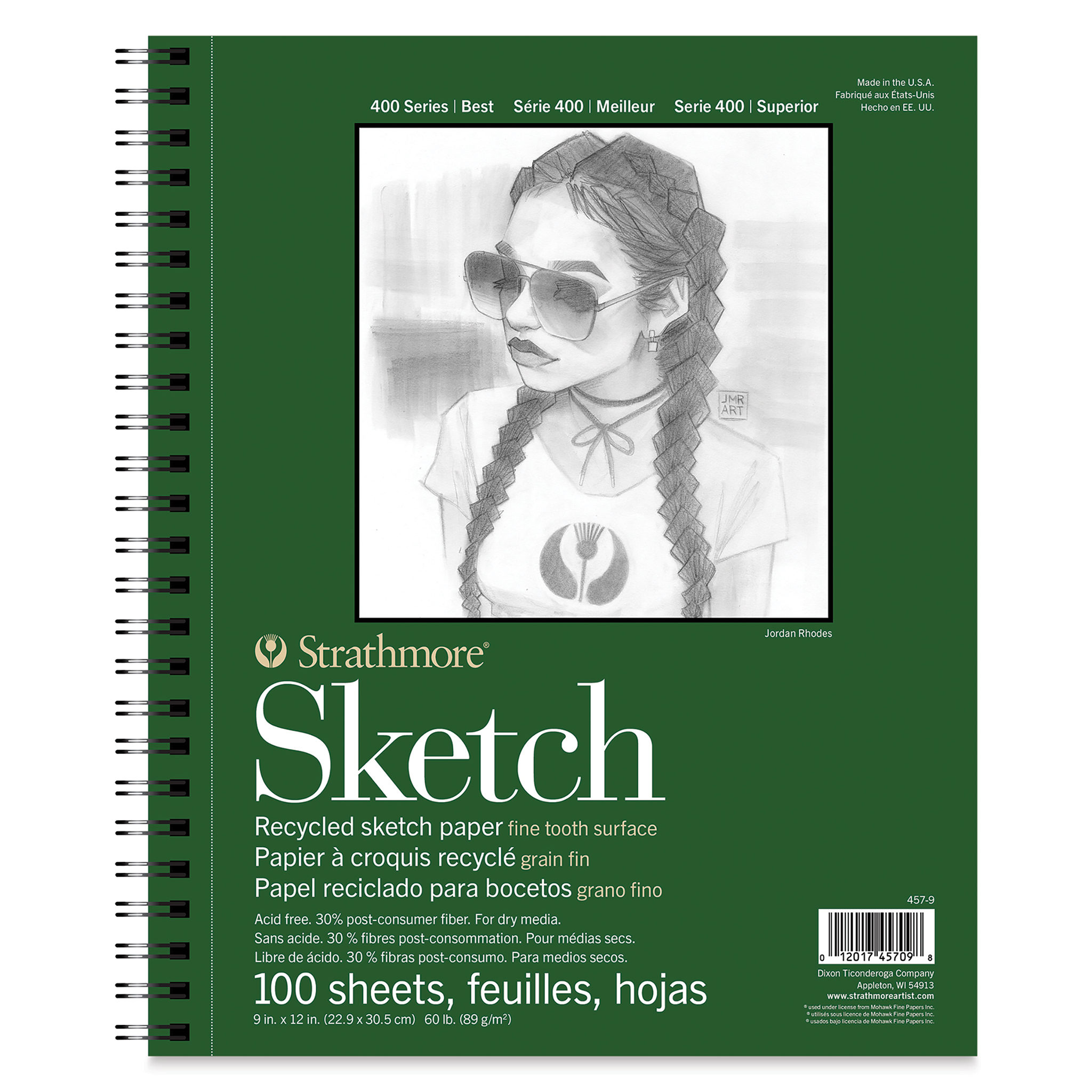 U.S. Art Supply 11 x 14 Mixed Media Paper Pad Sketchbook, 2 Pack, 60 Sheets, 98 lb (160 Gsm) - Spiral-Bound, Perforated, Acid-Free - Artist