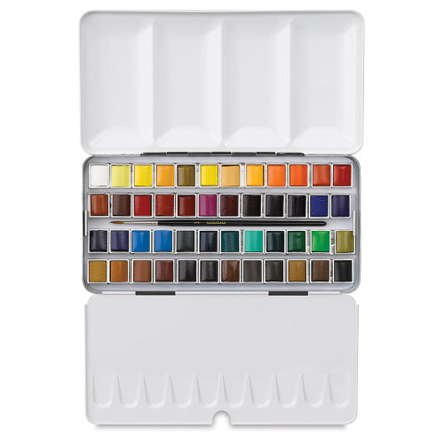 Sennelier Watercolor Wood Box Set of 24 Half Pans  Unboxing, Color  Palette, and Modifications 