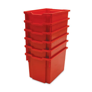 Gratnells Trays and Accessories - Jumbo Trays F3, Pkg of 6, Flame Red