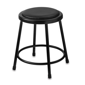 National Public Seating Corp. Padded Stool - Front view of 18" High Black Padded stool