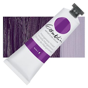 Open in modal - Gamblin Artist's Oil Color - Manganese Violet, 37 ml tube and swatch