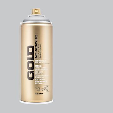 Open in modal - Montana Gold Acrylic Professional Spray Paint - Outline Silver (Metallic), 400 ml (Spray can with color swatch)